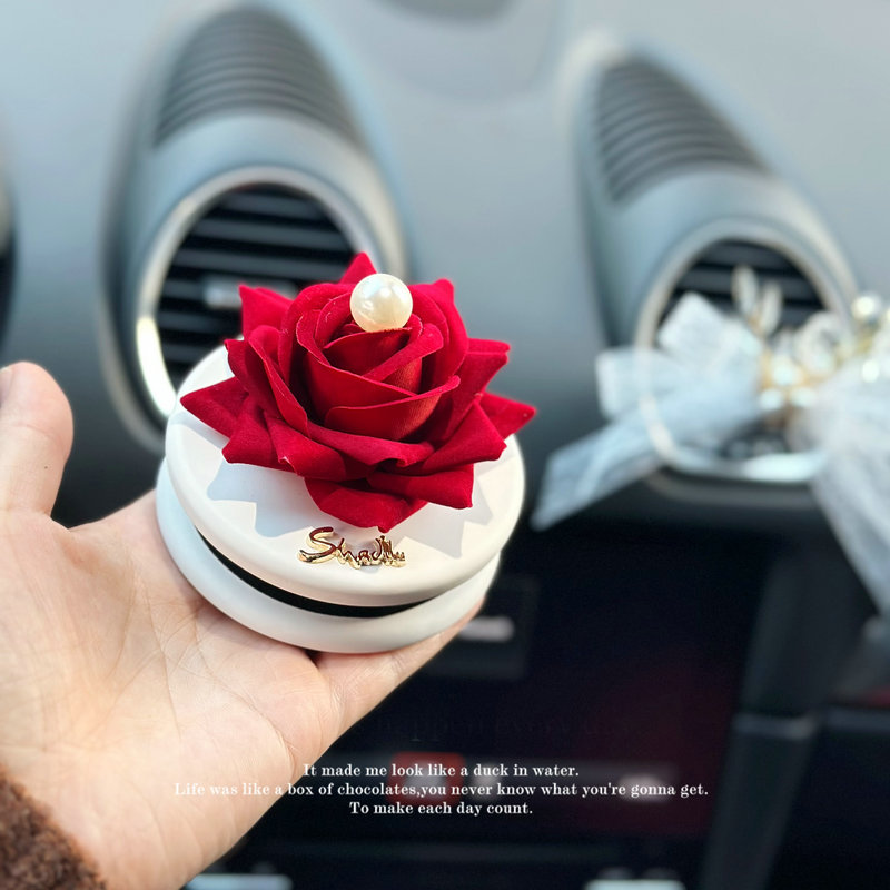 汽车香水座车载香薰玫瑰车内装饰