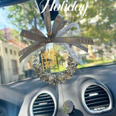 高级水晶灰汽车挂件网红款 饰用品耐高温 平安喜乐后视镜吊坠车用装