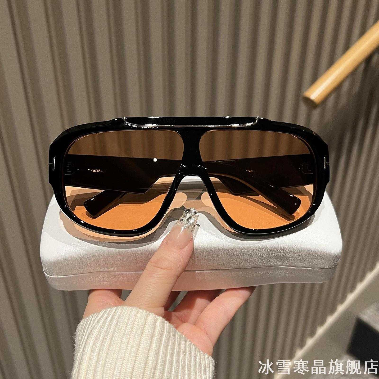 黑框连体大框墨镜多色镜片网红潮人街头穿搭个性装饰太阳眼镜