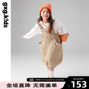 女童背带连衣裙 户外防风日系工装 儿童背带裙24春新品 gxgkids童装