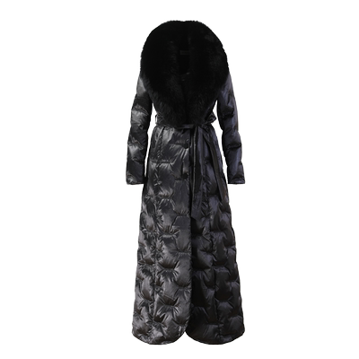 园子靓衣气质奢华狐狸毛领羽绒服