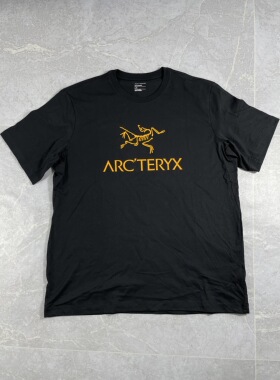 正品现货 Arcteryx始祖鸟Arc'word Logo 黑金字母印花圆领短袖T恤