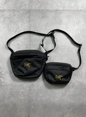正品始祖鸟ARC'TERYX MANTIS 1L 2L刺绣标彩色单肩斜挎包腰包黑金