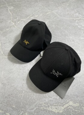 现货正品Arcteryx始祖鸟Logo刺绣黑金粉红紫色棒球帽鸭舌帽子男女