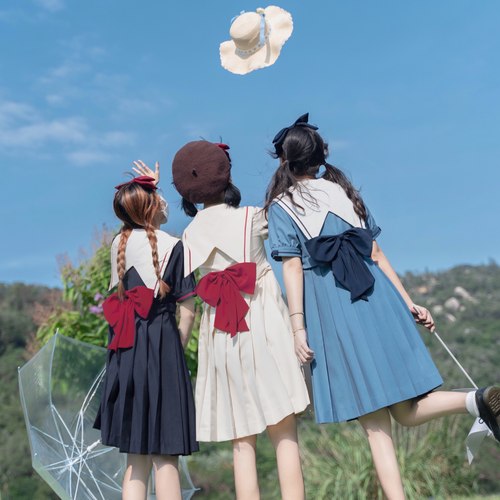 大蝴蝶结盛夏原创JK制服连衣裙