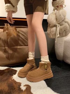 米新款2025冬款真皮厚底加绒短靴保暖毛毛鞋雪地靴马丁靴女靴2565
