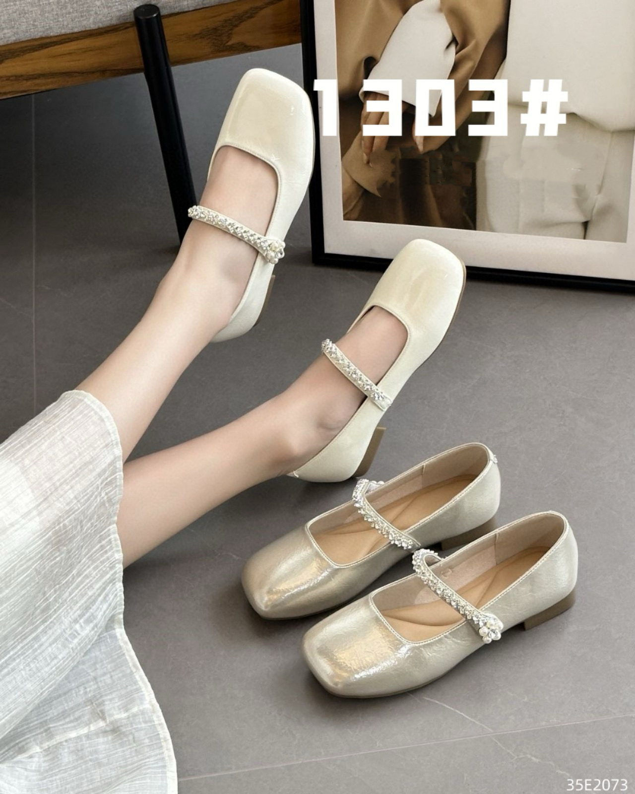 欧洲站2025夏款平底方头豆豆鞋乐福鞋懒人鞋复古玛丽珍女单鞋2073