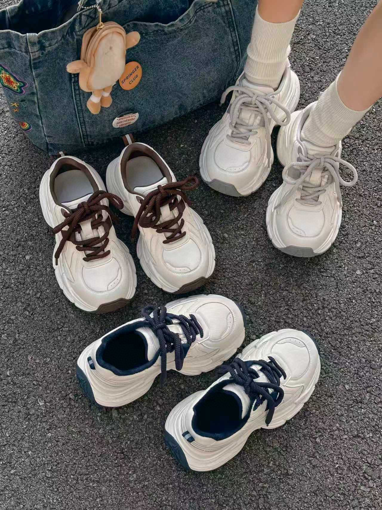 米新款2025冬松糕厚底增高加绒老爹鞋运动休闲鞋时尚百搭保暖女鞋