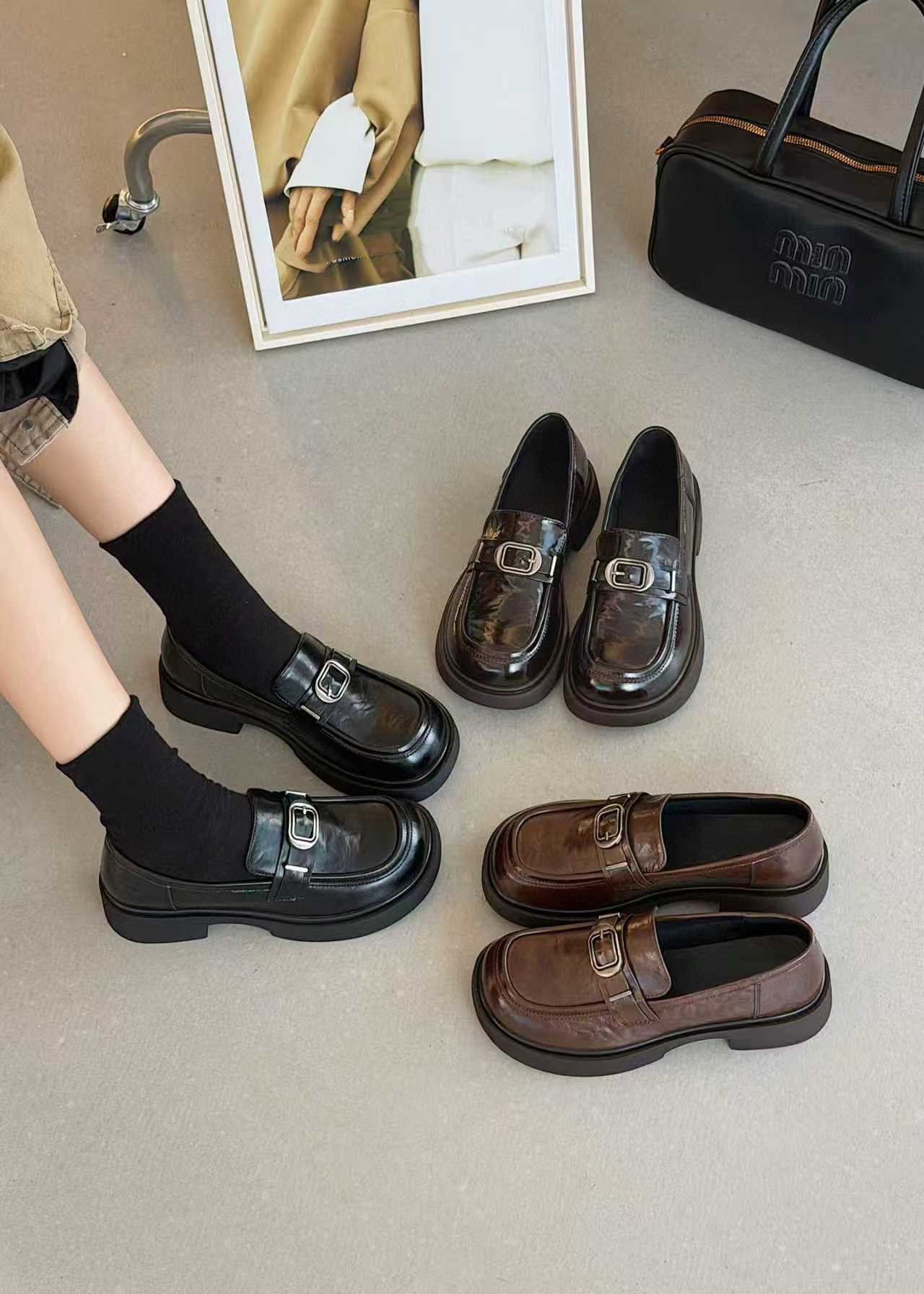 米新款2026春款英伦风平底小皮鞋玛丽珍单鞋一脚蹬乐福鞋豆豆鞋女,女鞋,乐福鞋（豆豆鞋）,淘宝优惠券,粉丝福利购,淘宝优惠卷