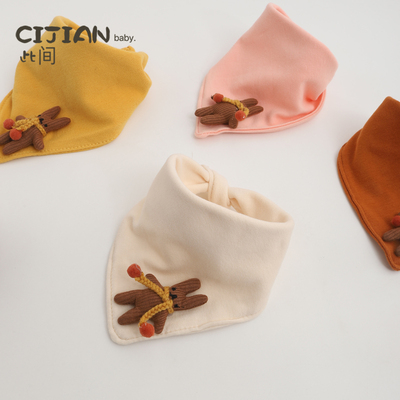 宝宝口水巾双层婴儿三角巾围嘴