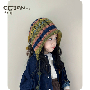 儿童帽子秋冬季宝宝针织套头帽男宝女宝保暖护耳帽男童女童毛线帽