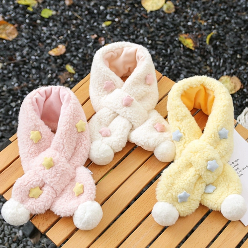 Детский зимний флисовый милый универсальный шарф, удерживающий тепло ветрозащитный шарф-платок, с защитой шеи