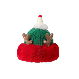 宝宝帽子秋冬季婴儿保暖针织帽男宝女宝圣诞帽儿童防风保暖套头帽