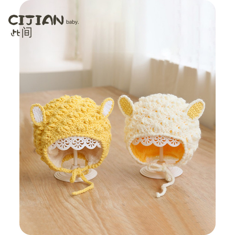 儿童帽子春秋季韩版加绒手工针织毛线帽可爱宝宝男童女童婴儿帽,童装/婴儿装/亲子装,帽子,淘宝优惠券,粉丝福利购,淘宝优惠卷