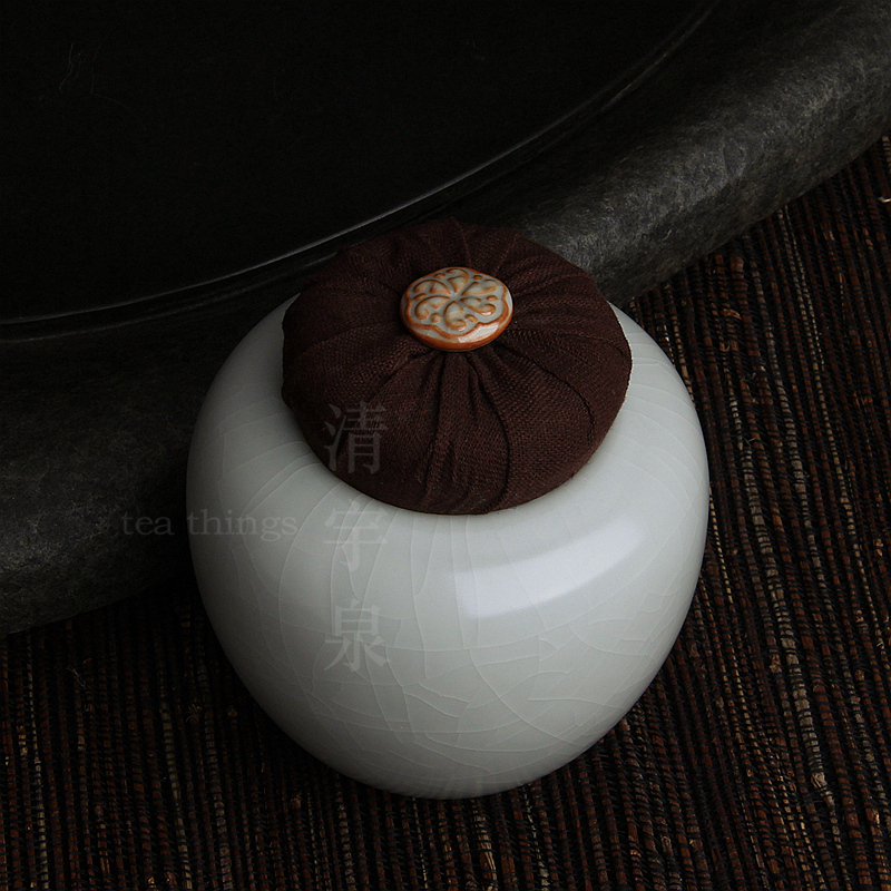 台湾柏采汝窑茶具冬青釉月白 柏采窑 GR-115E汝瓷开片 纳月茶叶罐