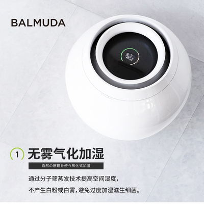 BALMUDA巴慕达无雾加湿器孕妇婴儿家用静音卧室空气净化加湿除菌