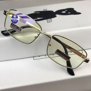 水晶玻璃老花镜男耐磨高清防蓝光眼镜老人150 200度防辐射抗疲