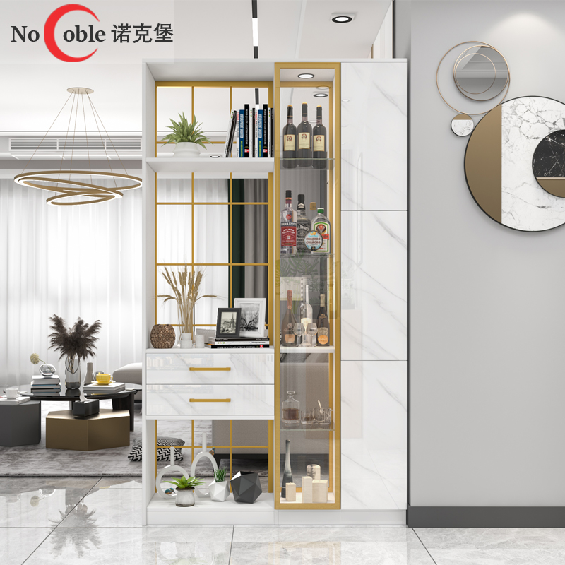 轻奢铁艺屏风现代简约一体玄关柜