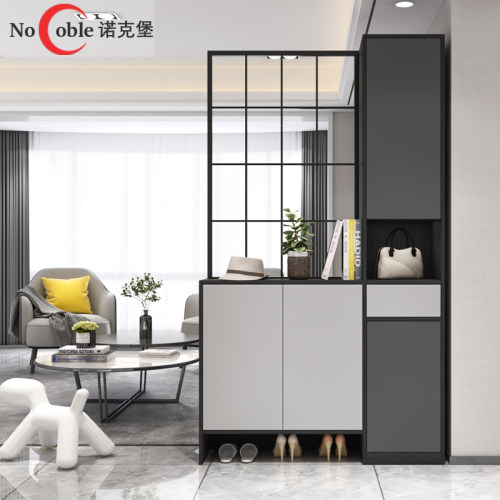 简约轻奢客厅屏风鞋柜一体