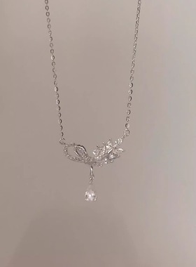 【璀璨夺目】JUNLA 设计师款 s925纯银满钻麦穗水滴项链时尚精致