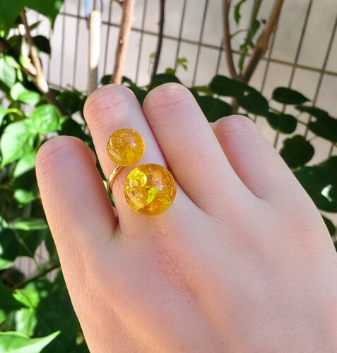 天然蜜蜡白蜡金珀戒指，不退换，退货勿拍