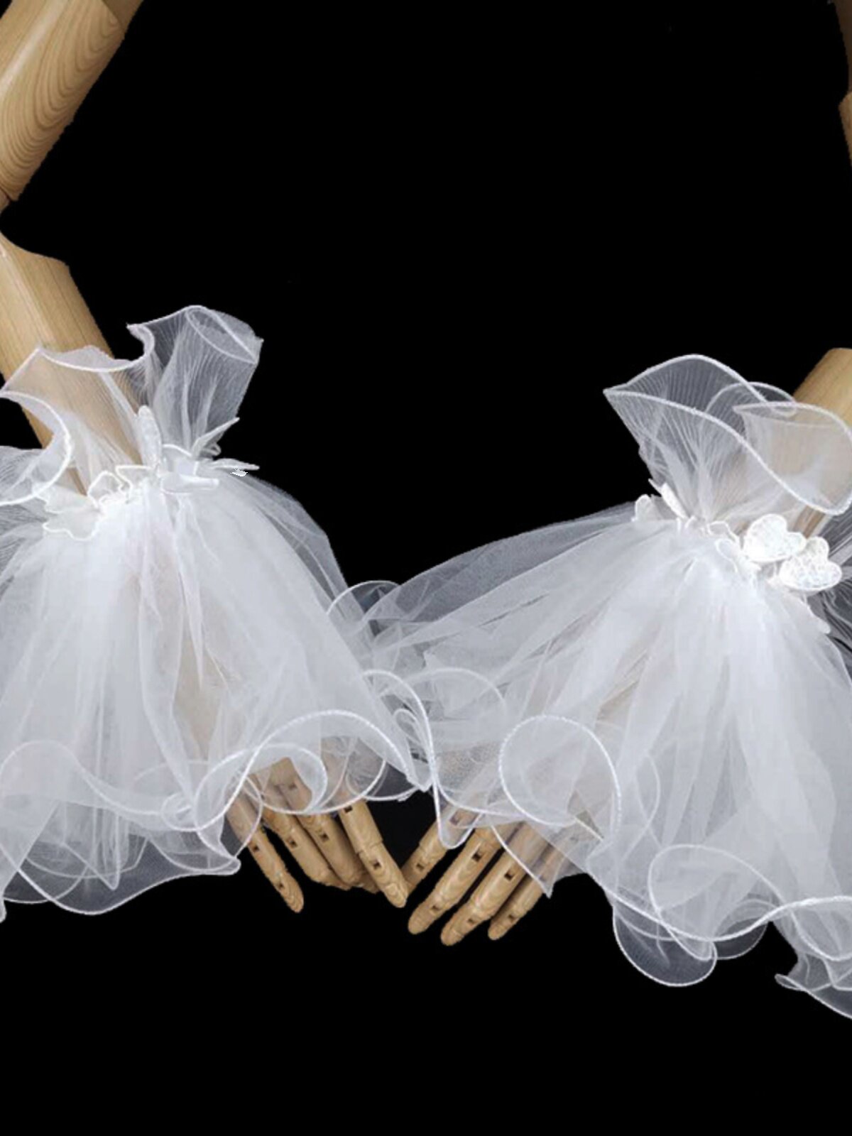 새로운 신부 드레스 액세서리 스튜디오 사진 사진 가짜 슬리브 메쉬 레이스 손목 슬리브 대형 트럼펫 슬리브 ??장갑