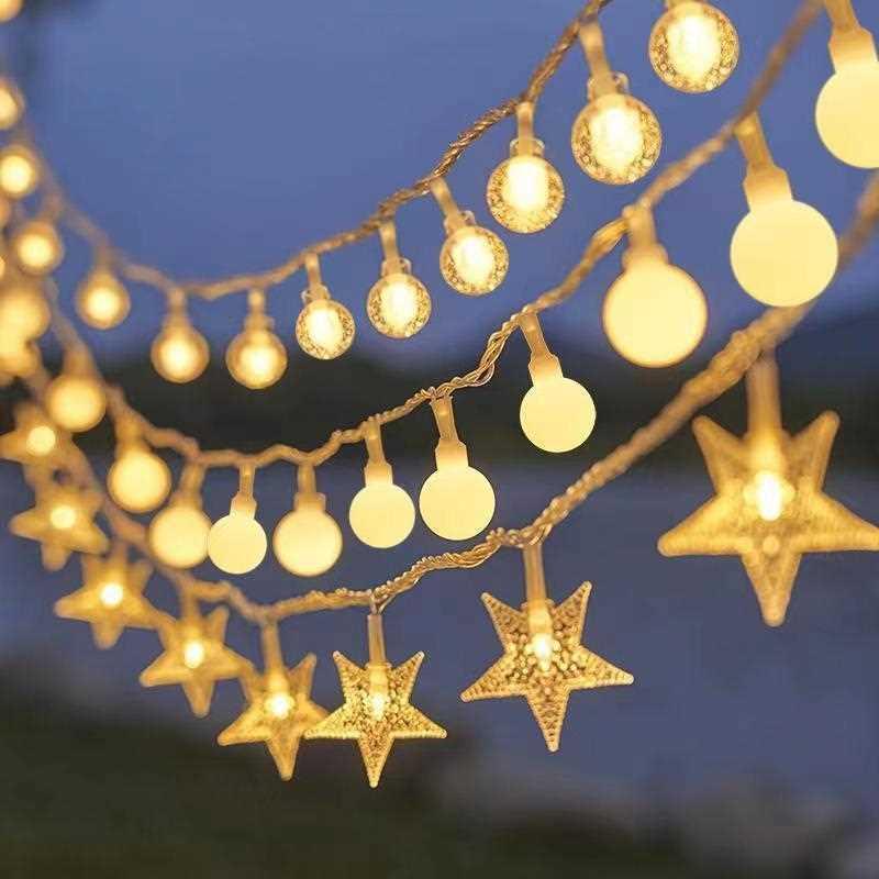 LED星星灯太阳能灯串节日彩灯小夜灯户外露营帐篷圣诞装饰灯
