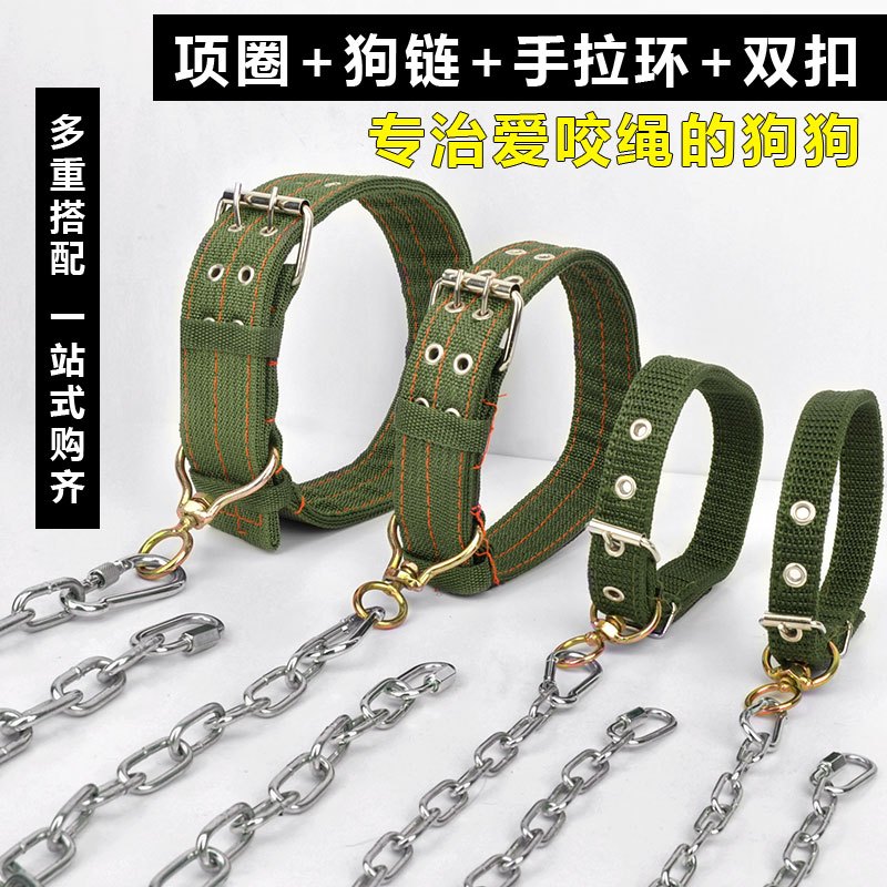 狗链子狗项圈中大小型犬宠物用品拴狗的铁链拴狗绳脖套狗狗牵引绳