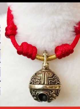 宠物项圈狗铃铛黄铜猫咪项链泰迪金毛可调节铃铛挂件中大型犬用品