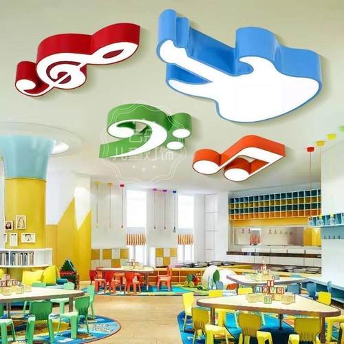 LED卡通可爱儿童幼儿园音符造型灯舞蹈艺术钢琴音乐室符号吸吊灯