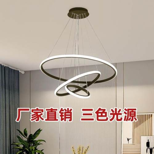 新款客厅吊灯简约北欧现代卧室餐厅创意环形灯吊灯圈圈
