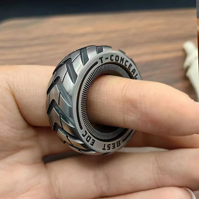 金属段落棘轮戒指男生EDC解压玩具指环陀螺磁力律动指环解压神器
