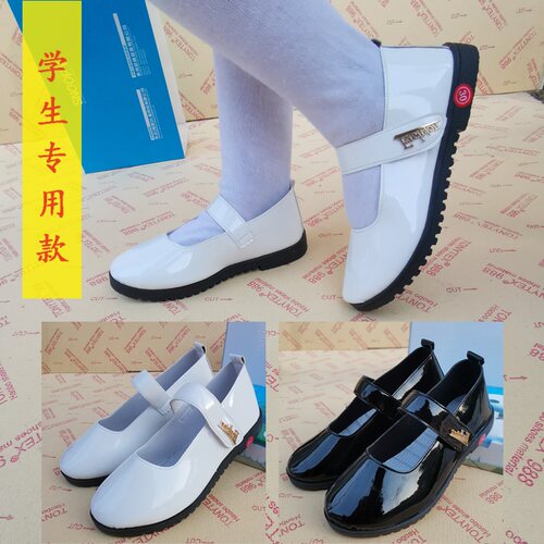 儿童系带皮鞋黑色公主鞋表演出鞋