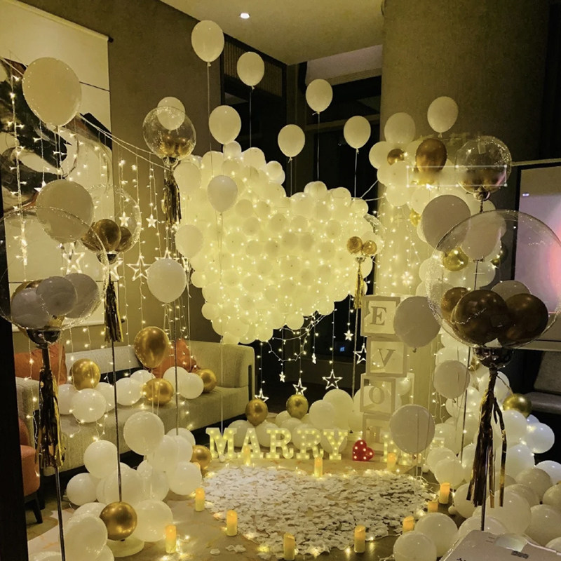 七夕情人节求婚表白浪漫现场装饰品室内气球爱心套餐告白现场布置