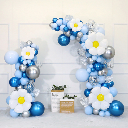 周年庆活动开业典礼仪式气氛装饰品蓝色气球拱门场景氛围门口布置