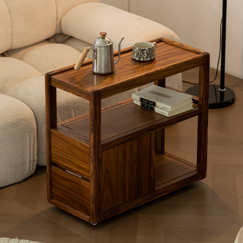 凯的乌金木实木可移动沙发边几