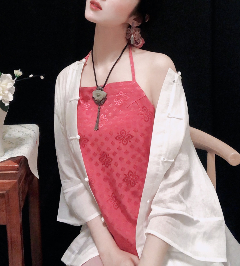 中式古典民国风性感甜美提花内衣系带肚兜