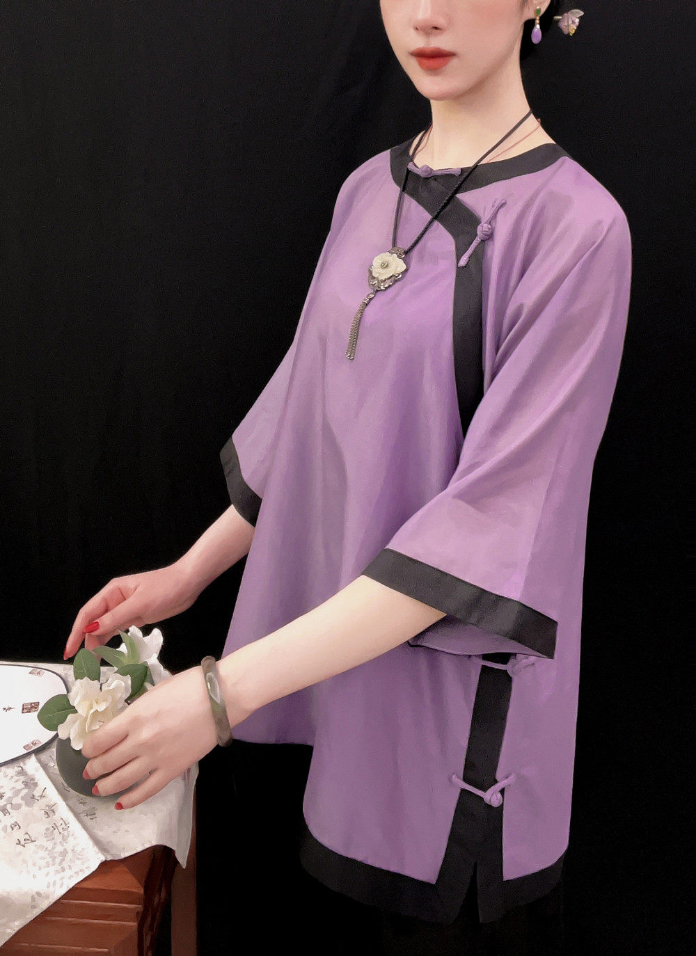 花筱鸳【旧日红】桑蚕丝棉