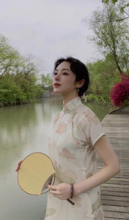 复古日常民国古法平裁全开襟旗袍 原创中式 花筱鸳 江南可采莲