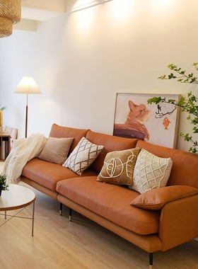 北欧沙发大小户型loft半躺风简约后现代直排三人位颜值主义沙发