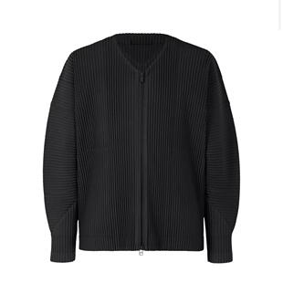 V领拉链JL111 休闲长袖 三宅褶皱男装 2025压褶男夹克外套男秋冬款