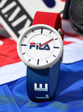 FILA斐乐硅胶手表潮流时尚撞色运动防水初高中大学生考试腕表6281