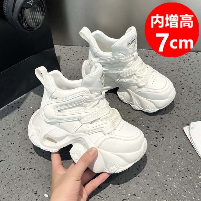 真皮厚底增高透气老爹鞋女运动鞋
