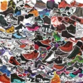 100 non-repeating basketball shoe stickers