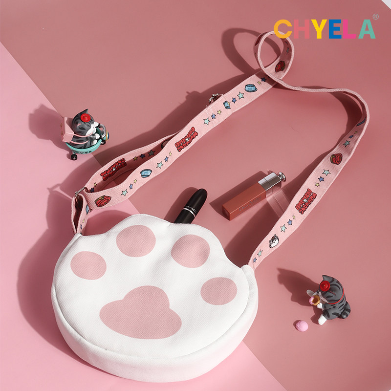 吾皇万睡联名猫爪包斜挎帆布包女小众设计感包包女生单肩包AP432