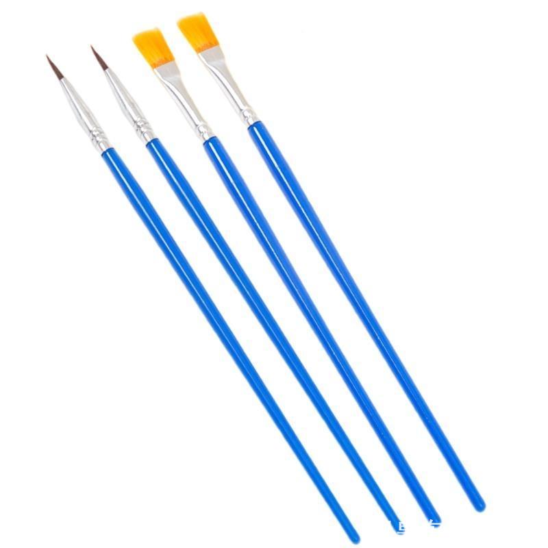 蓝色塑料杆尼龙毛画笔数字勾线笔DIY石膏油画笔涂鸦涂色颜料画刷