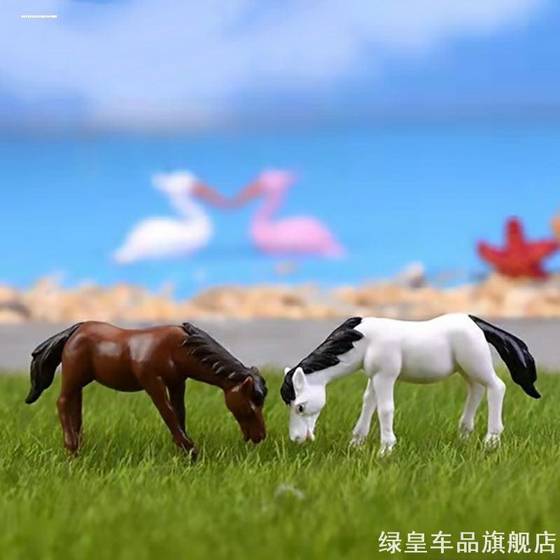 苔藓微景观迷你白棕色小马Diy装饰品 小鹿斑比盆栽造景摆件骏马