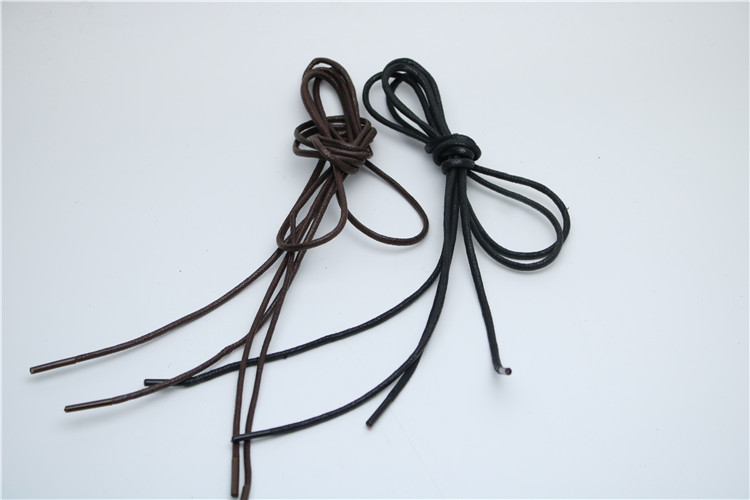 打蜡鞋带休闲皮鞋短靴细圆鞋带黑色深咖色鞋带男女通用