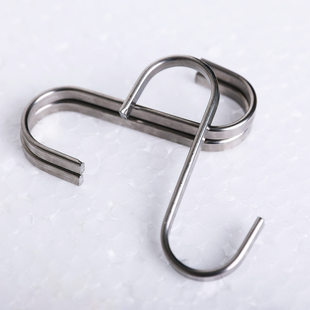 10支S挂钩不锈钢扁形花盆钩子厨房S型铁钩香肠腊肉书包扁型勾