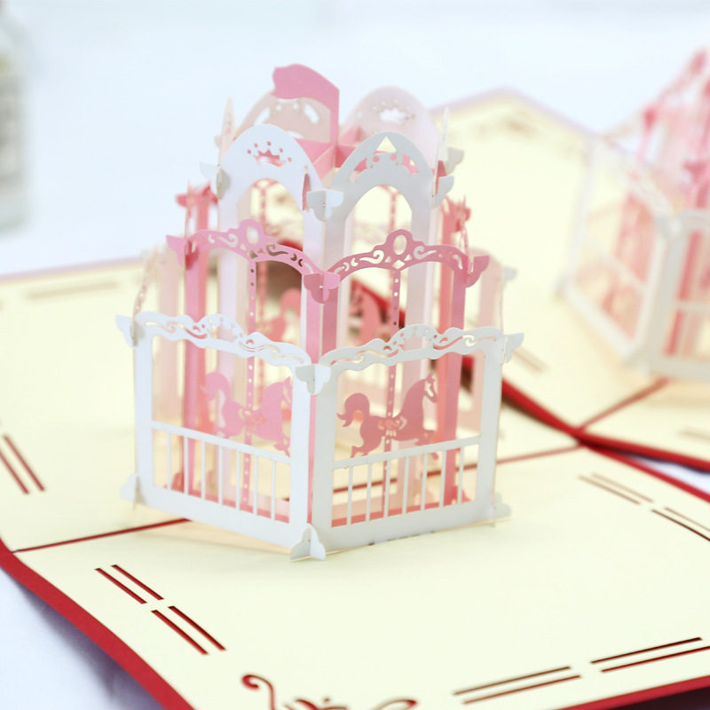 3d贺卡立体纸雕折叠diy古风情侣浪漫告白鲜花情人节送女朋友创意礼物